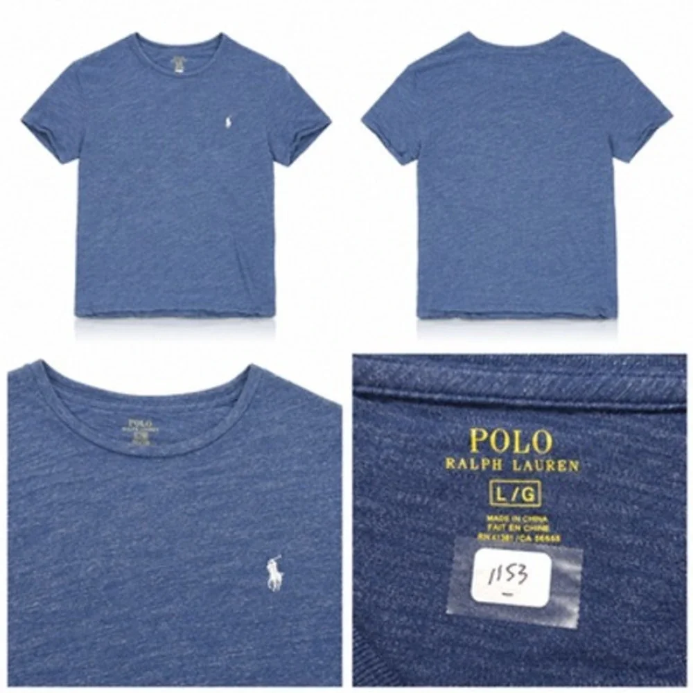 Polo Ralph Lauren T Shirt Mens Large Blue Cotton Crewneck Embroidered Logo